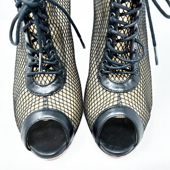 Christian Louboutin Nikita Mesh & Leather Ankle Booties Size 36 - Picture 4 of 12